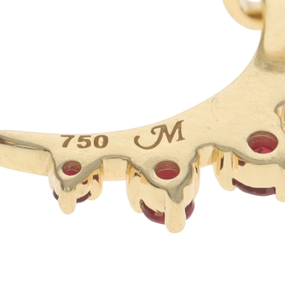 Monica Rich Kosann July Birthstone Moon Crescent Ruby Necklace Gold 18k .19ctw - Picture 6 of 6